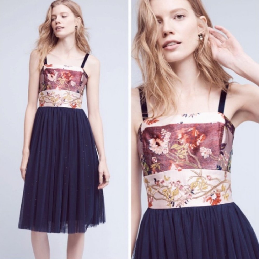 Moulinette Soeurs Tulle Floral Brocade Dress